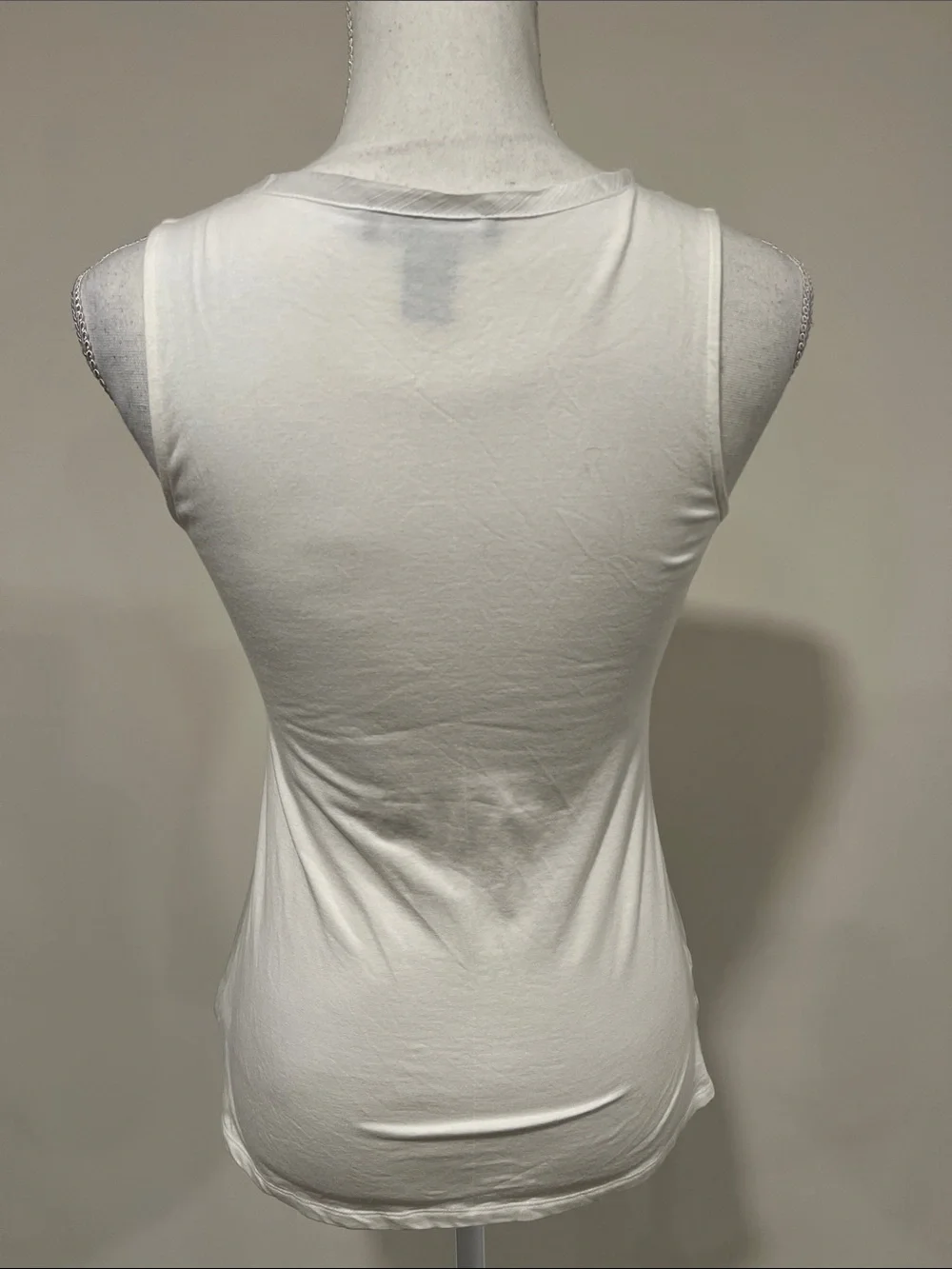 White House Black Market White Tank Top with Gold & Silver Studs Size XS